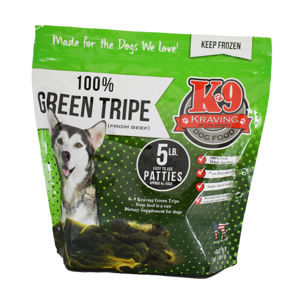 K 9 Kraving 100 Green Tripe Omorog Raw Pet Food