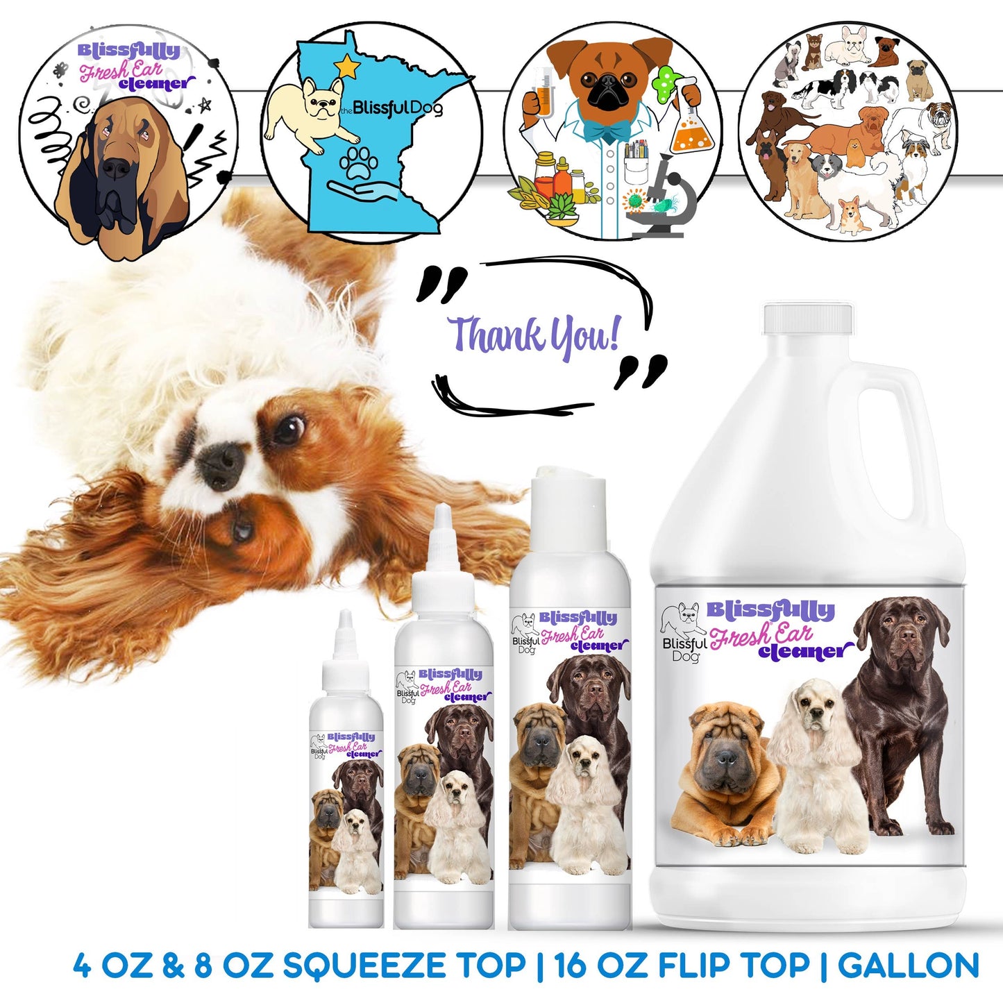 The Blissful Dog - Blissfully Fresh Dog Ear Cleaner in 4, 8, 16 oz: 16 oz