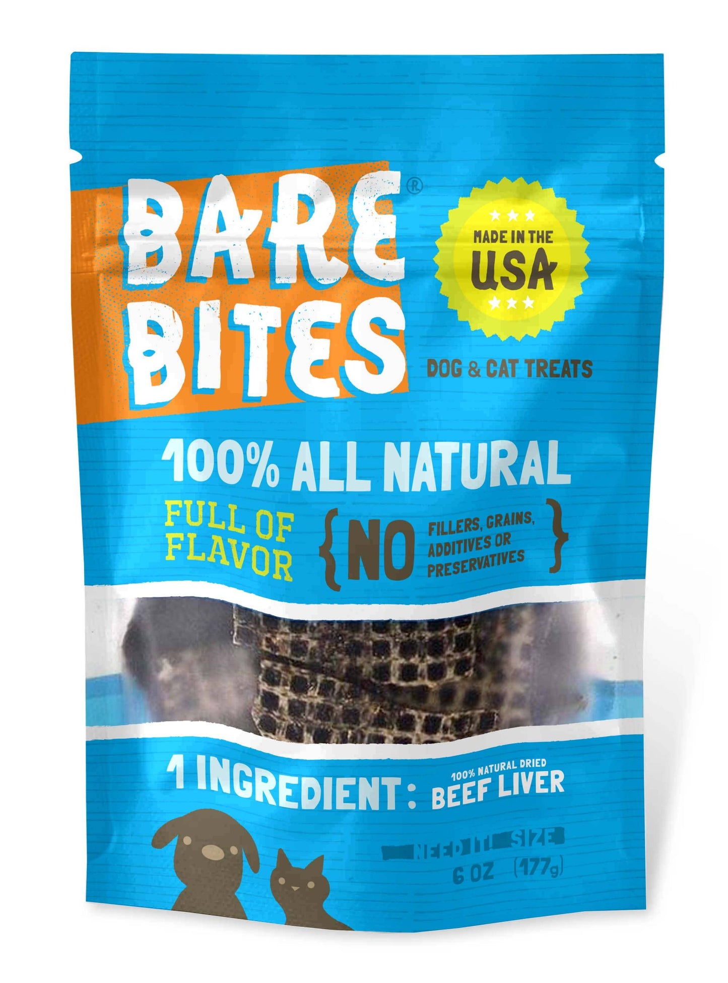 Bare Bites - 6 oz. Bare Bites Beef Liver Treats Stand Up Pouch - Item # 2