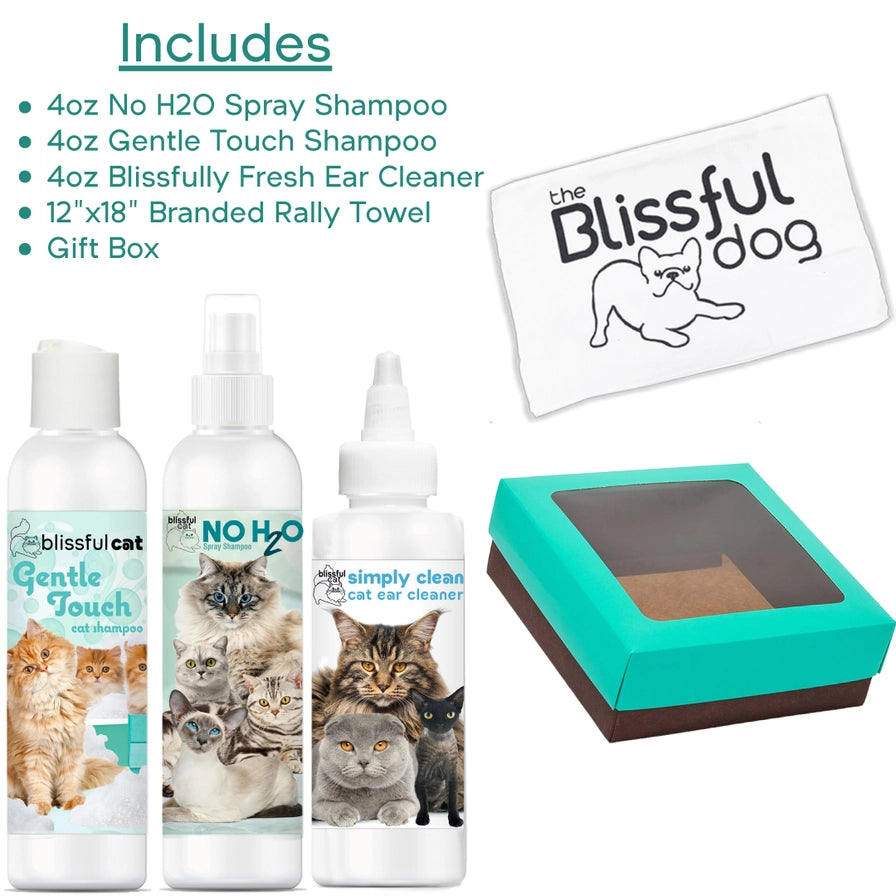 The Blissful Cat Shampoo Combo Kit, Set of 3 with Towel