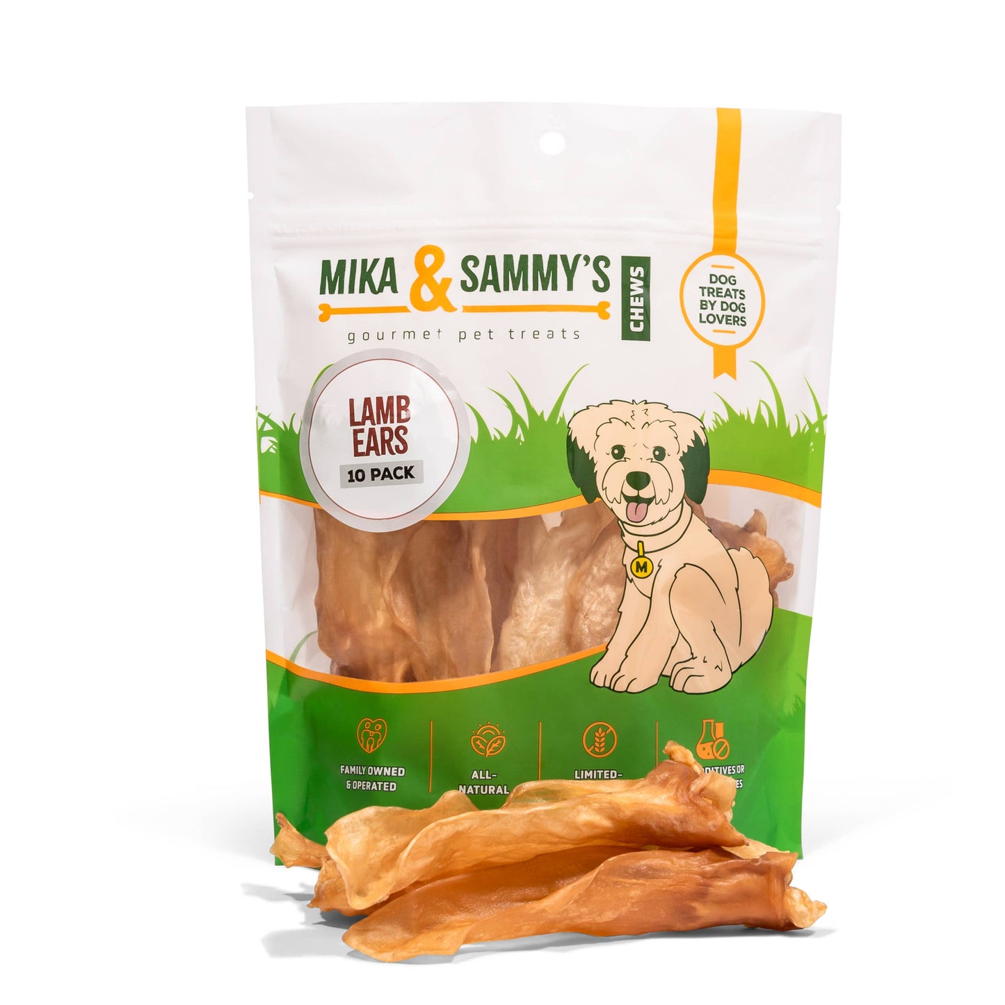 Mika and Sammy's Gourmet Pet Treats - Lamb Ears: 10 Pack