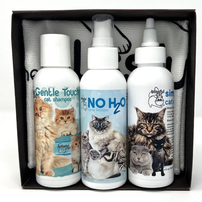 The Blissful Cat Shampoo Combo Kit, Set of 3 with Towel