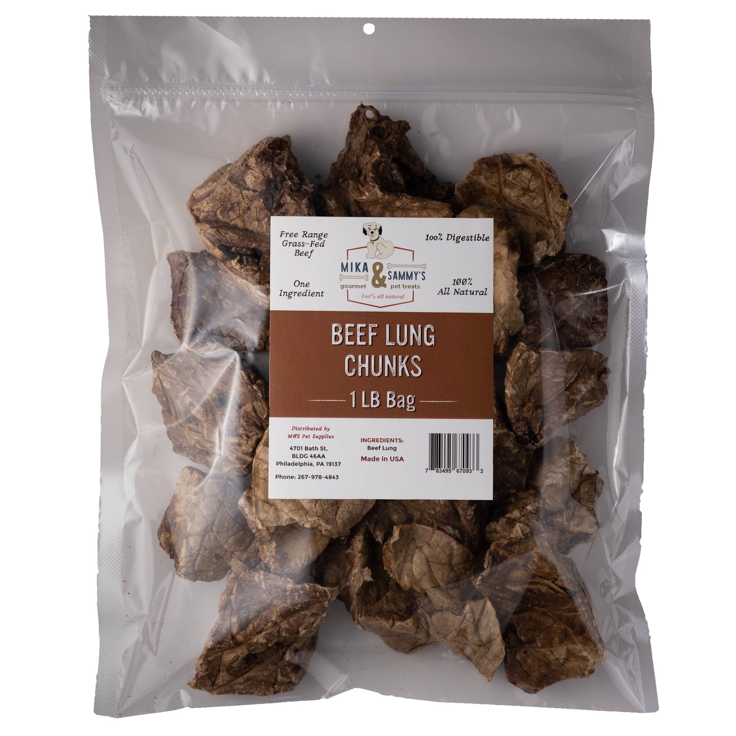 Mika and Sammy's Gourmet Pet Treats - Beef Lung Chunks