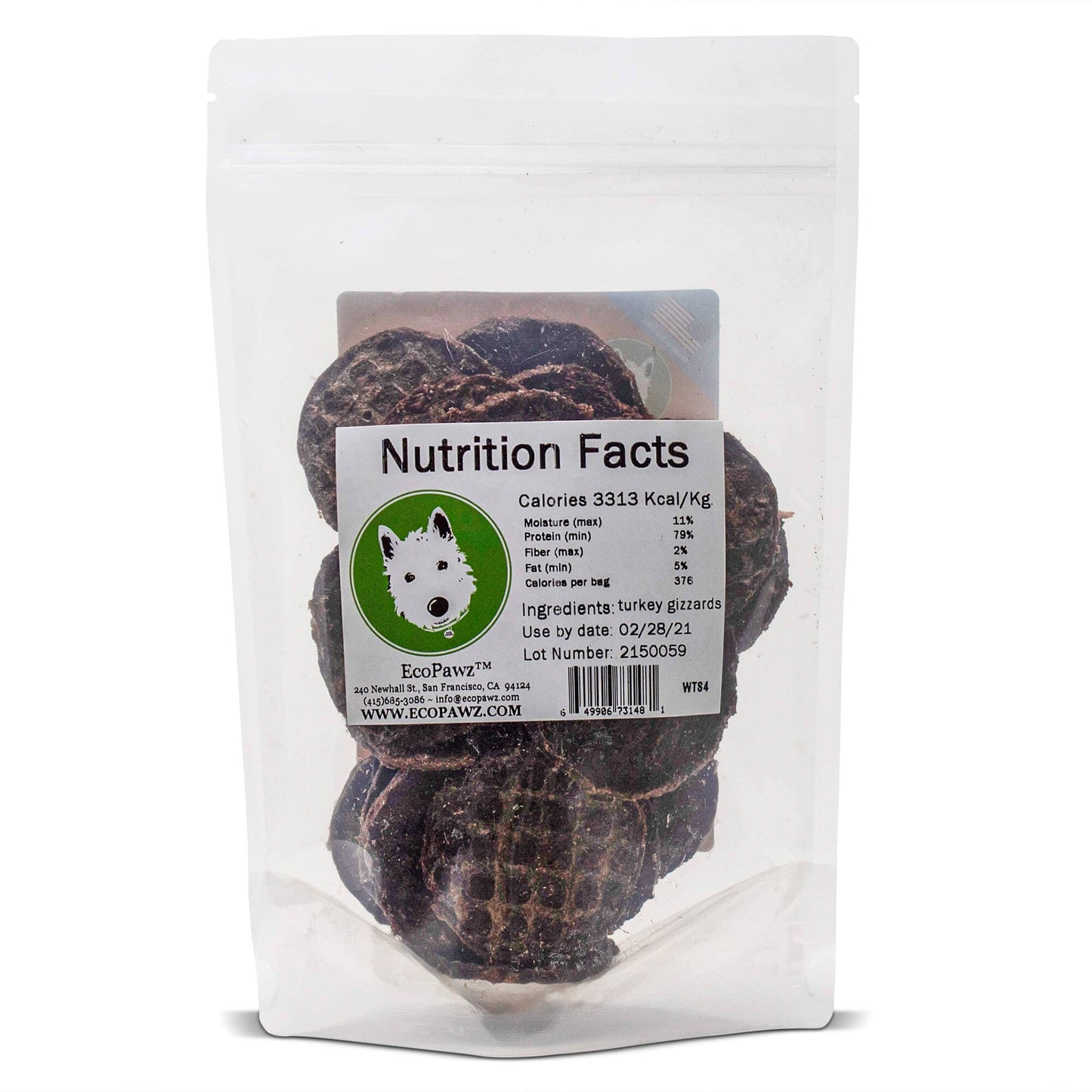 Ecopawz - Wiley’s Turkey Snaps - 1 Lb. Bag
