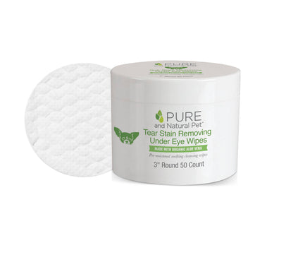 Pure and Natural Pet - Tear Stain Removing Under Eye Wipes for Dogs