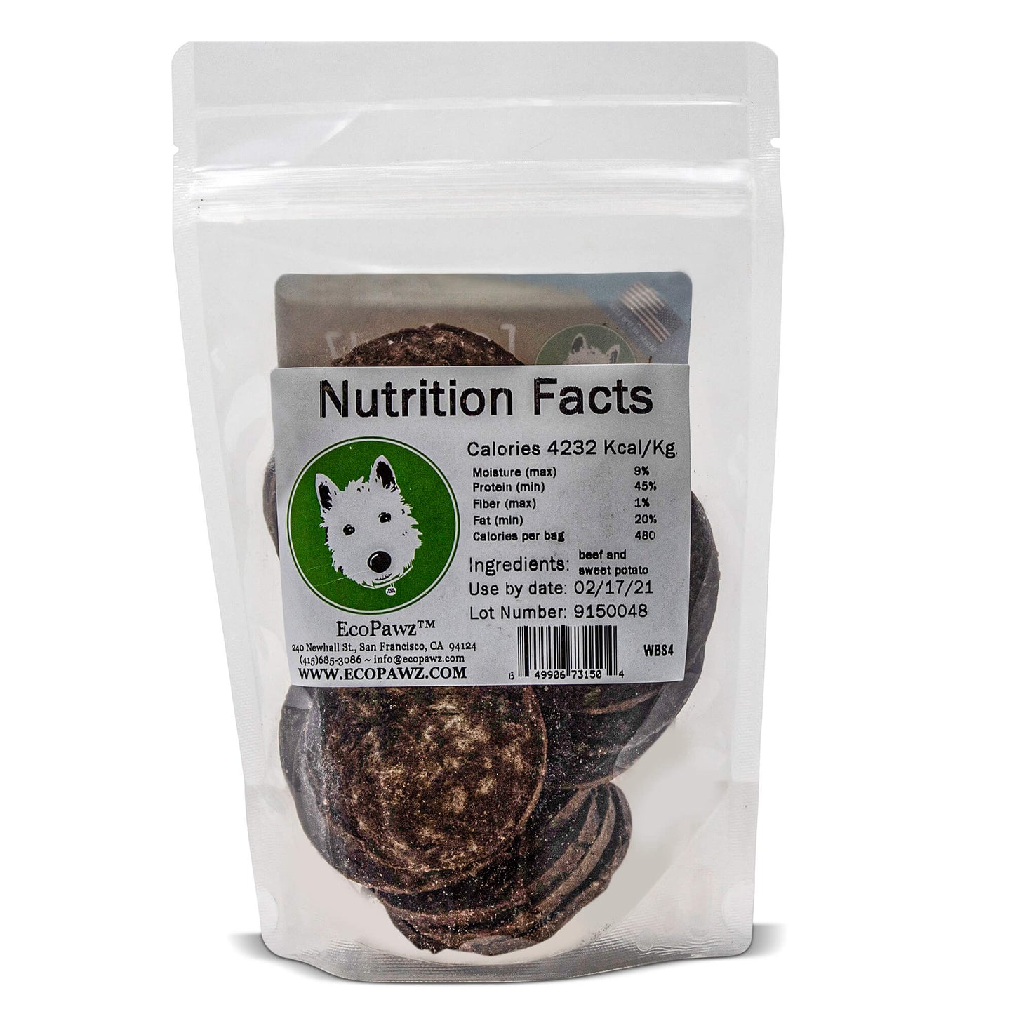 Ecopawz - Wiley’s Beef Snaps with Sweet Potato - 4 oz. Bag