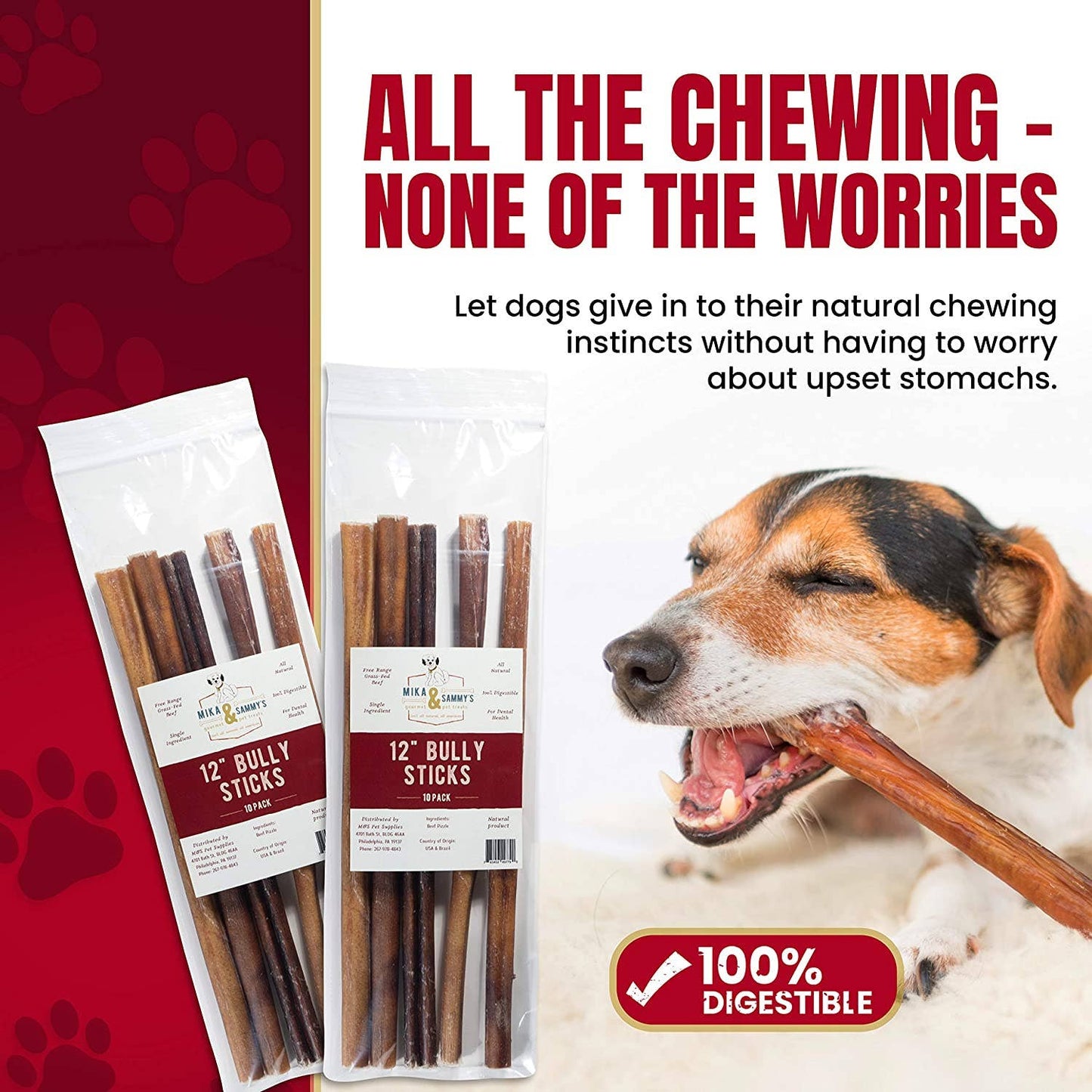Mika and Sammy's Gourmet Pet Treats - Jumbo Bully Sticks: 6"