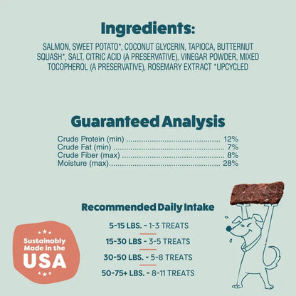 Salmon Loves Butternut Jerky Dog Treats