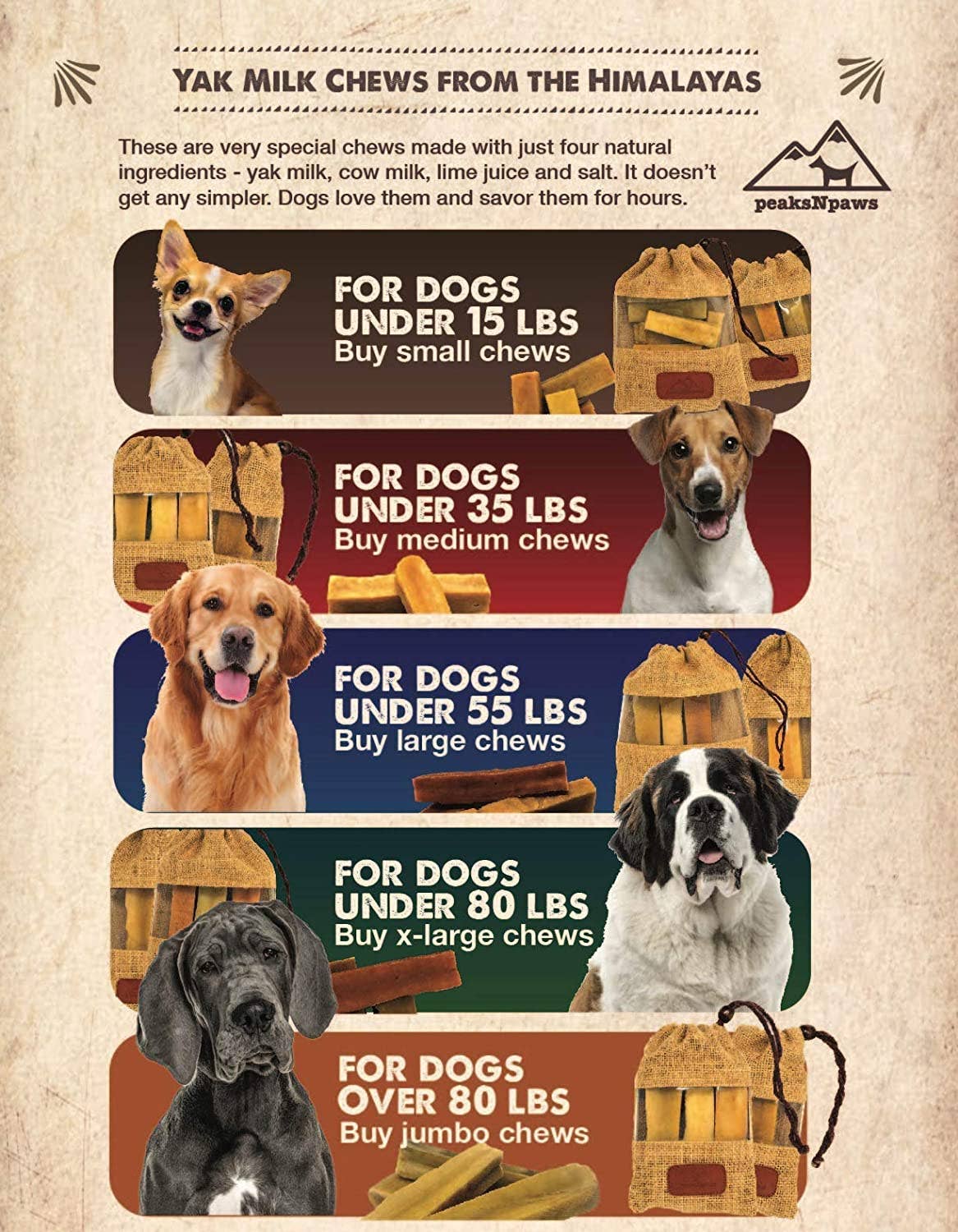 peaksNpaws Small Yak Chew