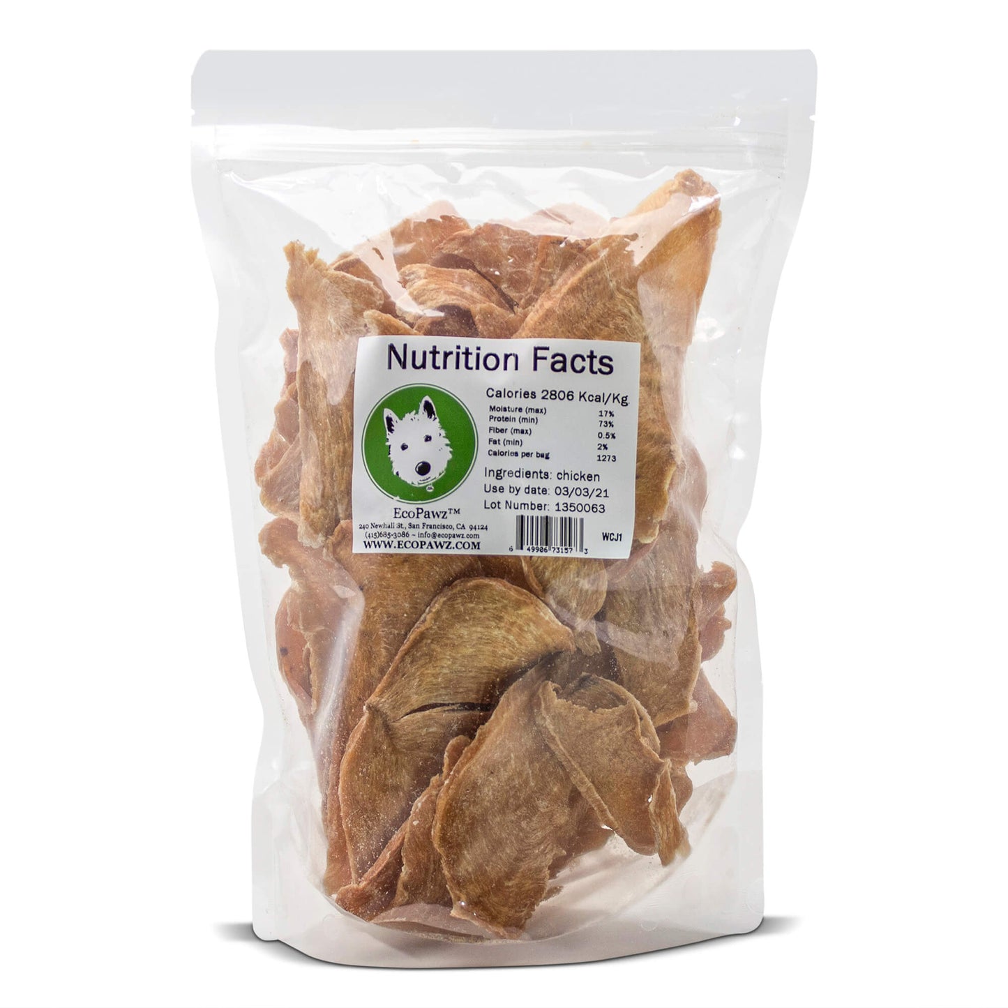 Ecopawz - Wiley’s Chicken Jerky - 4 oz. Bag