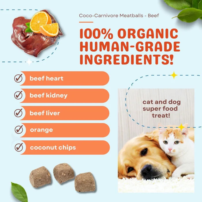 Coco-Carnivore Meatballs–Beef/Orange/Coconut
