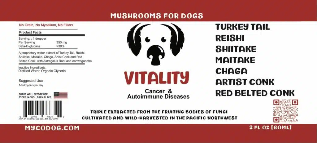 Vitality by MycoDog Mushroom Extract & Adaptogen Tincture