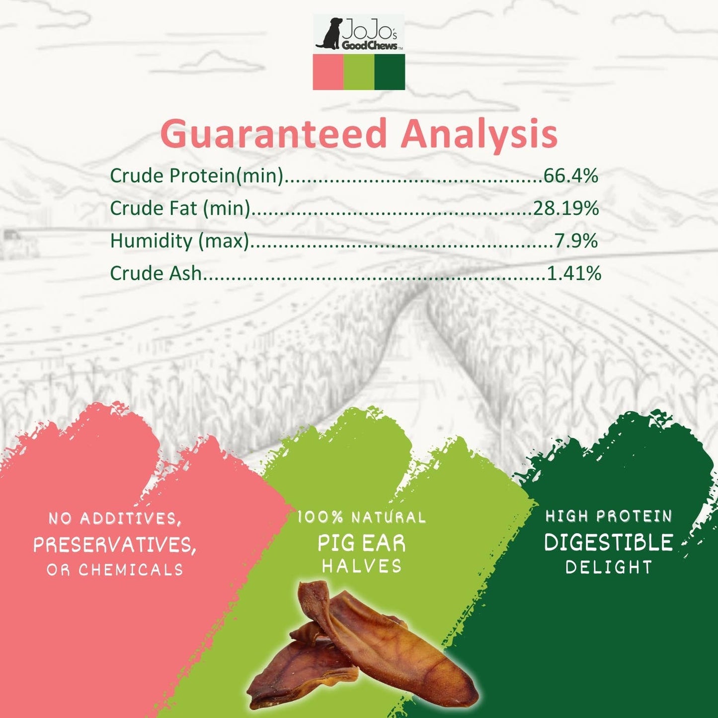 Jojo Modern Pets - All-Natural Pig Ear Halves Dog Treats