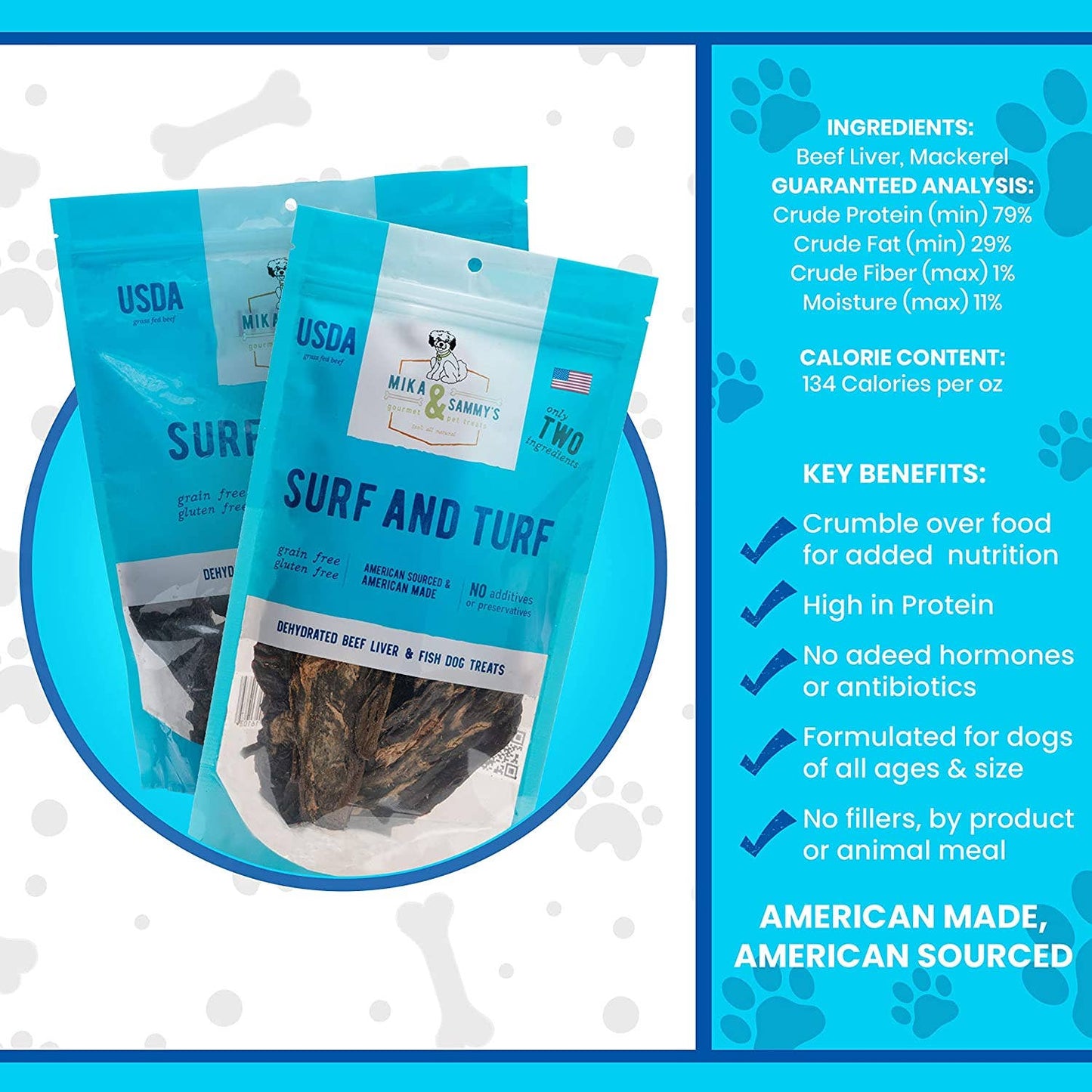 Mika and Sammy's Gourmet Pet Treats - Surf & Turf: 5oz Bag