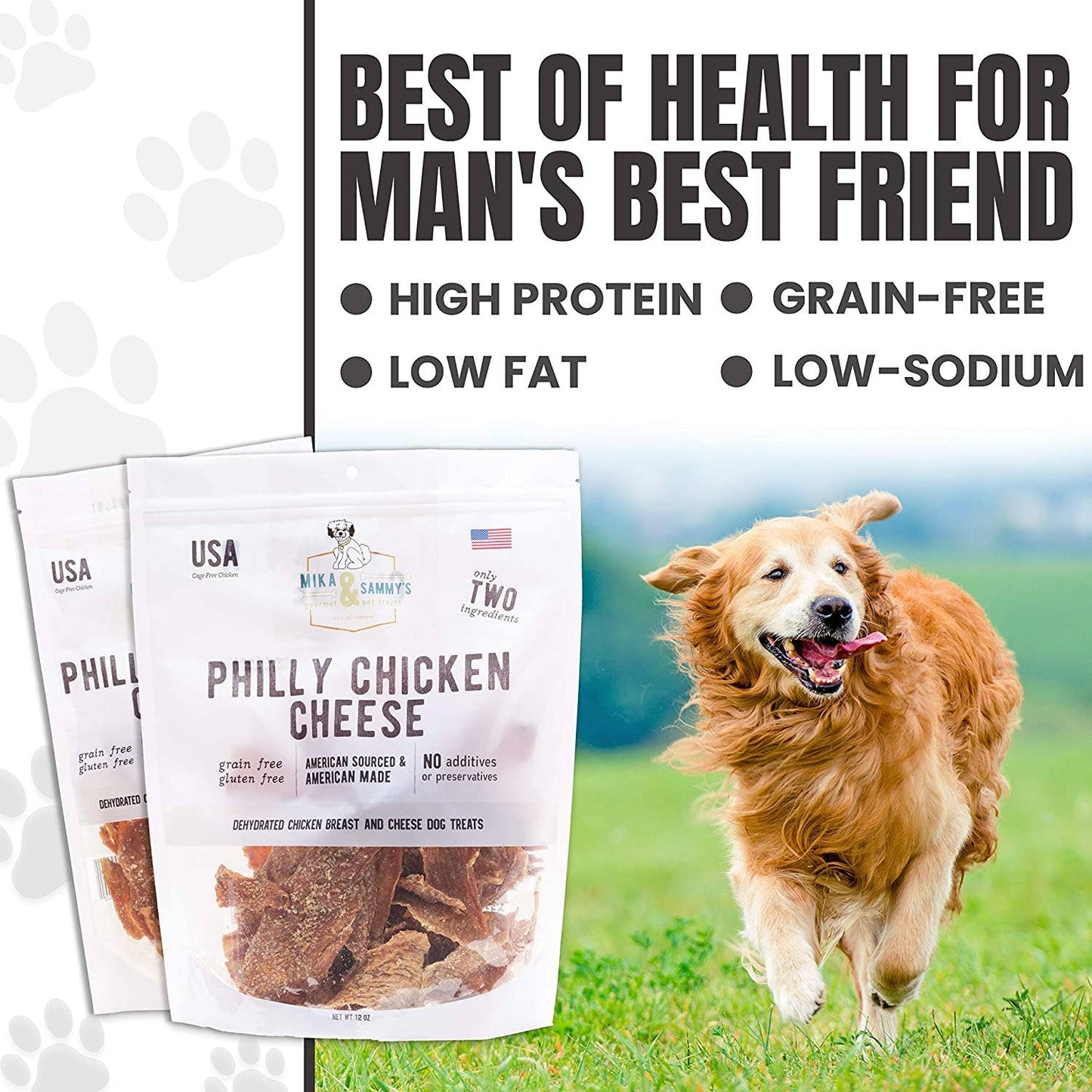 Mika and Sammy's Gourmet Pet Treats - Philly Chicken Cheese: 5oz Bag