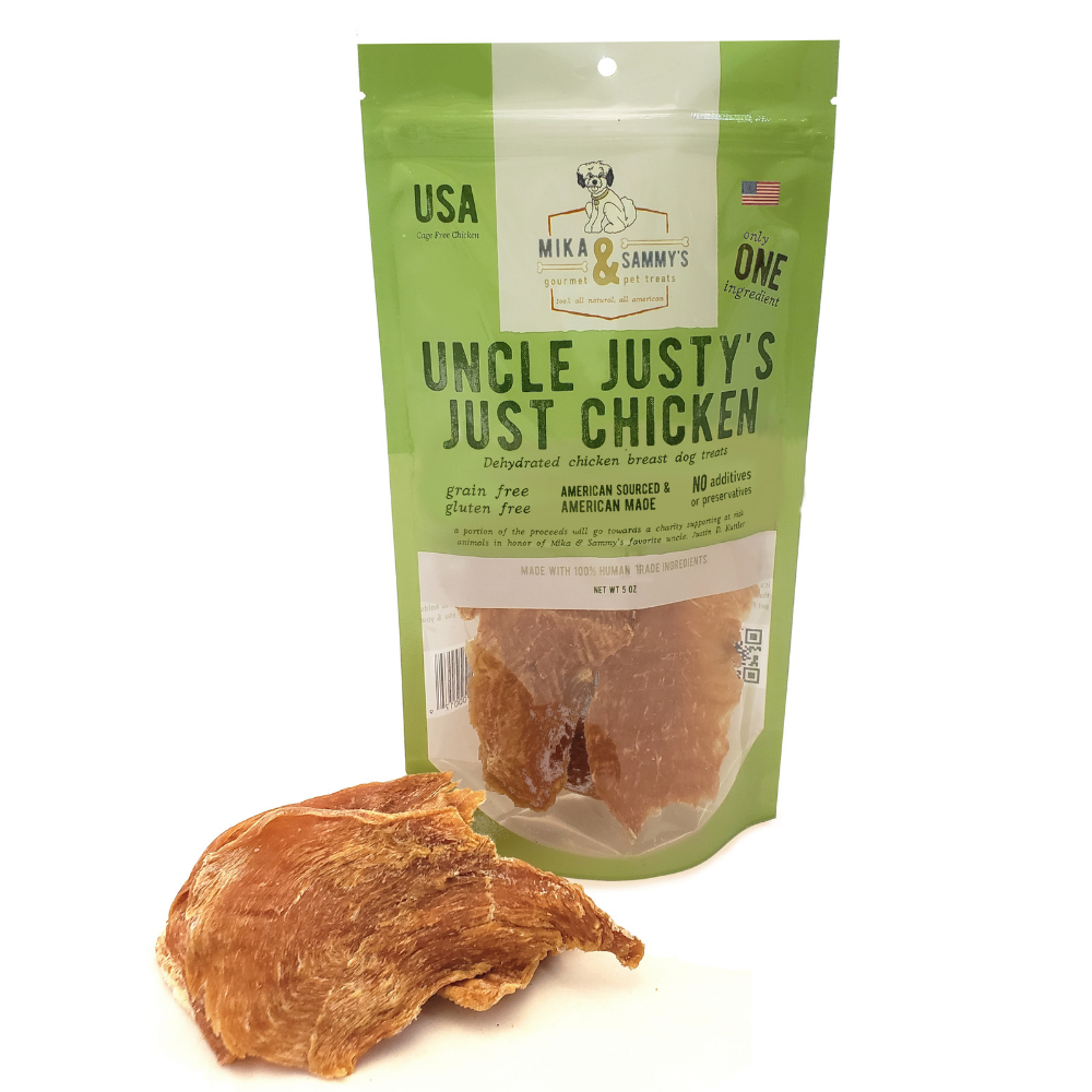Mika and Sammy's Gourmet Pet Treats - Uncle Justy's Just Chicken: 5oz Bag