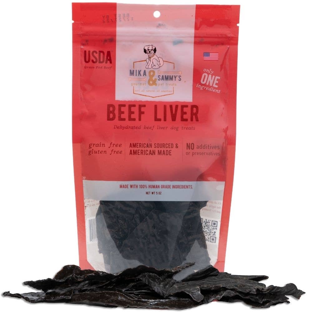 Mika and Sammy's Gourmet Pet Treats - Blazin' Beef aka Beef Liver: 5oz Bag