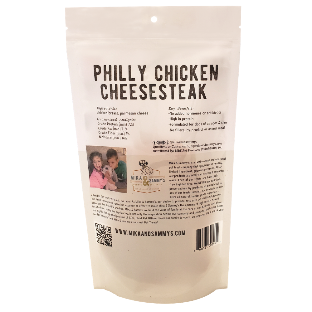 Mika and Sammy's Gourmet Pet Treats - Philly Chicken Cheese: 5oz Bag