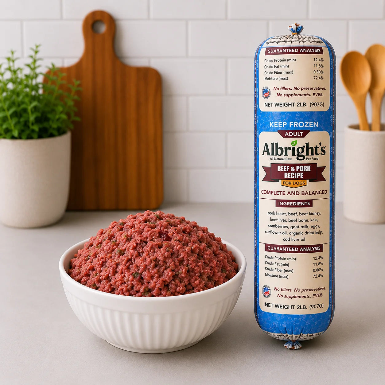 Albright's Raw Beef & Pork Dog Food