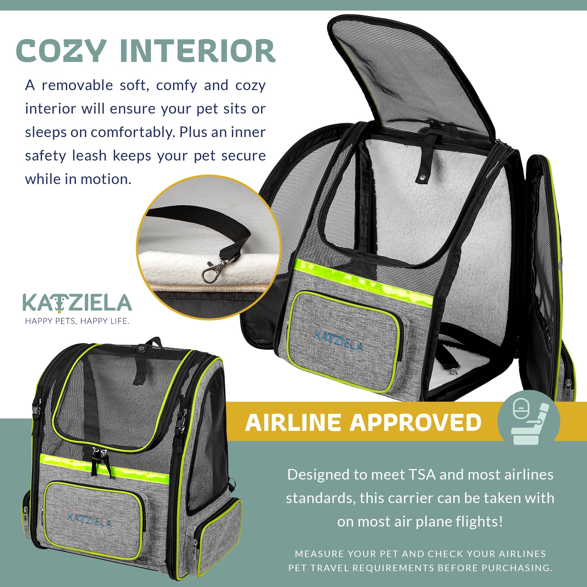 Katziela Hybrid Adventurer Pet Carrier - Green