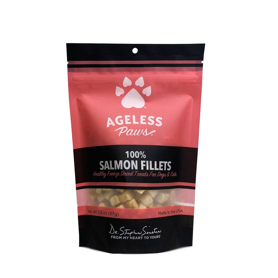 Ageless Paws - Freeze-Dried 100% Salmon Treats for Cats and Dogs 2.0oz