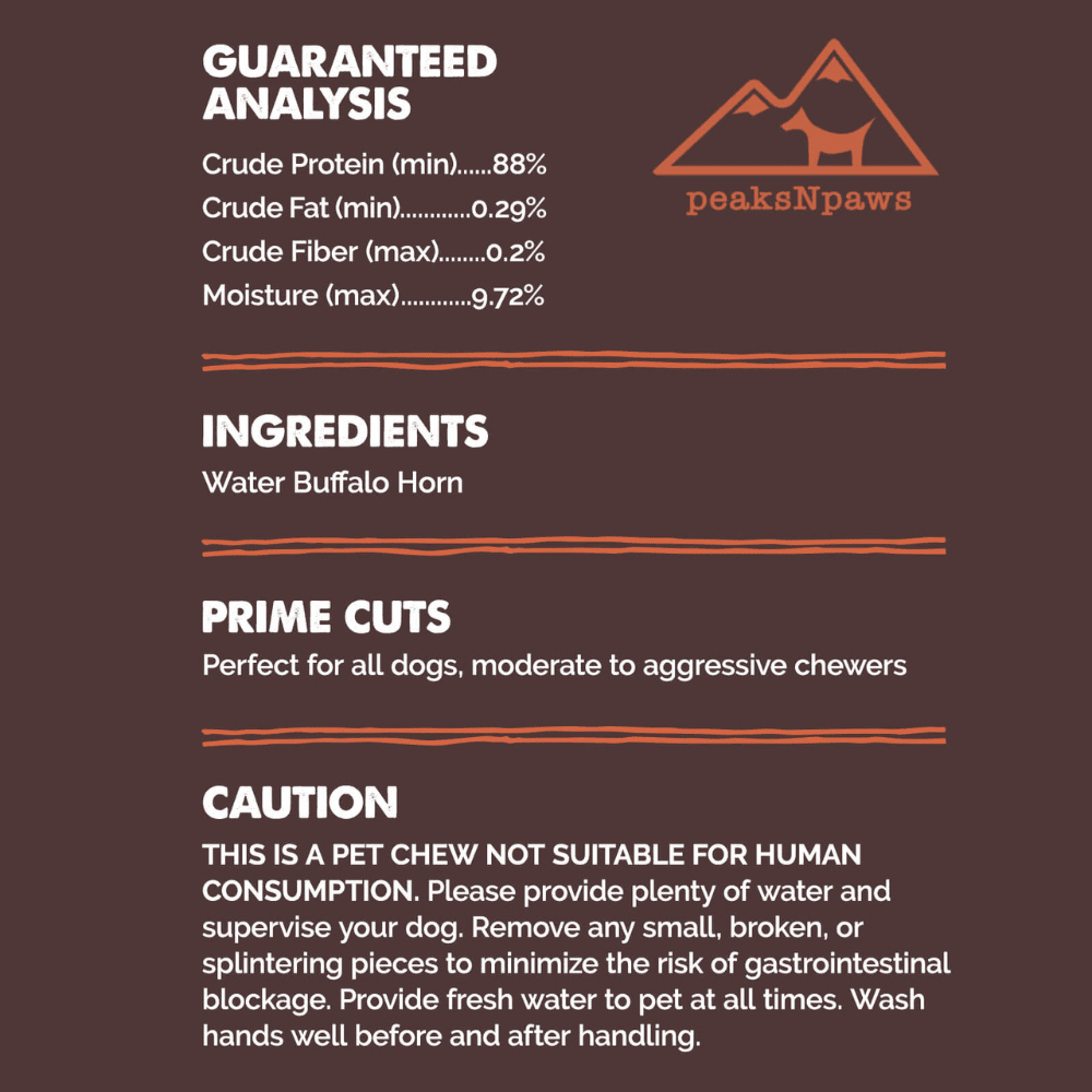 Peaks N Paws Water Buffalo Dog Chew - Large