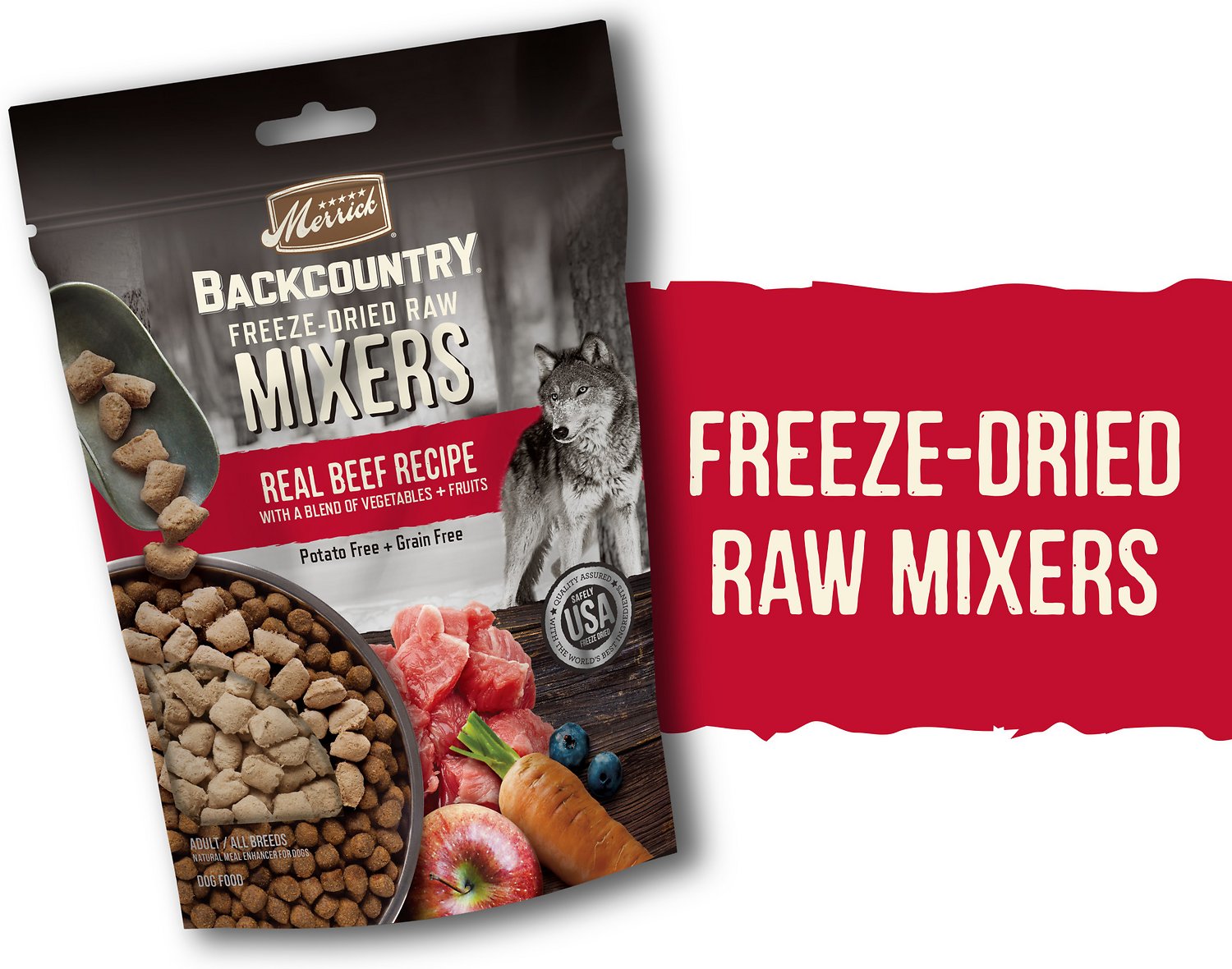 Merrick Backcountry Freeze-Dried Raw Real Beef Recipe Grain-Free Freeze-Dried Dog Food
