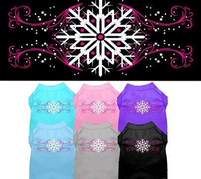Snowflake Swirls Screenprint Dog Shirts (Medium)