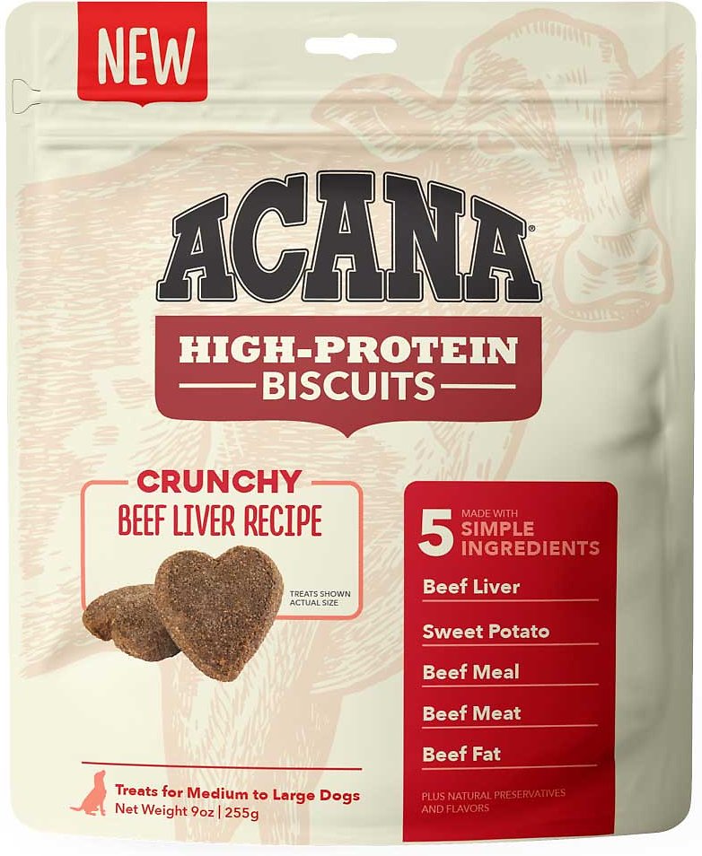 ACANA High-Protein Biscuits Grain-Free Beef Liver Recipe Dog Treats