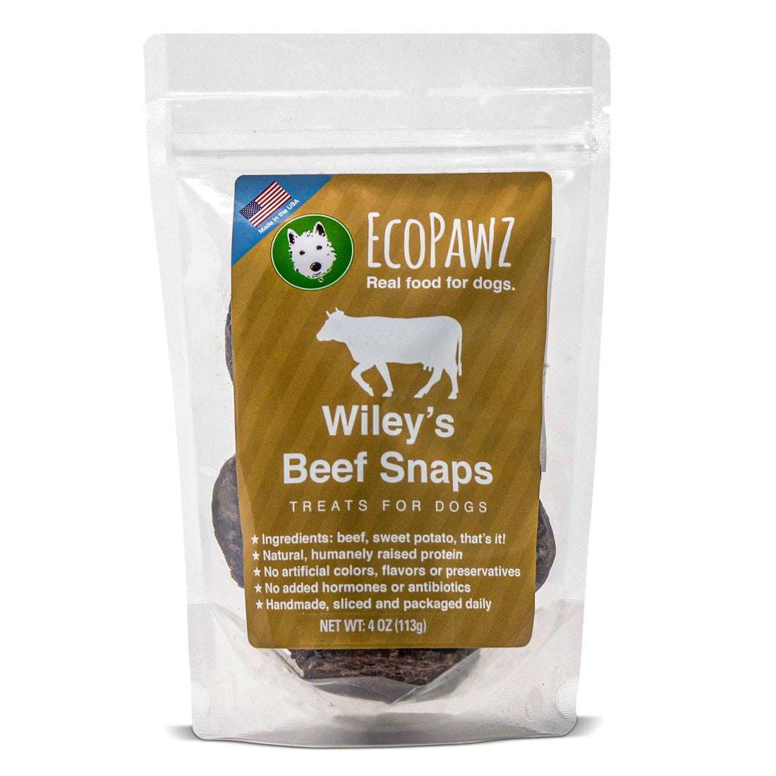 Ecopawz - Wiley’s Beef Snaps with Sweet Potato - 4 oz. Bag
