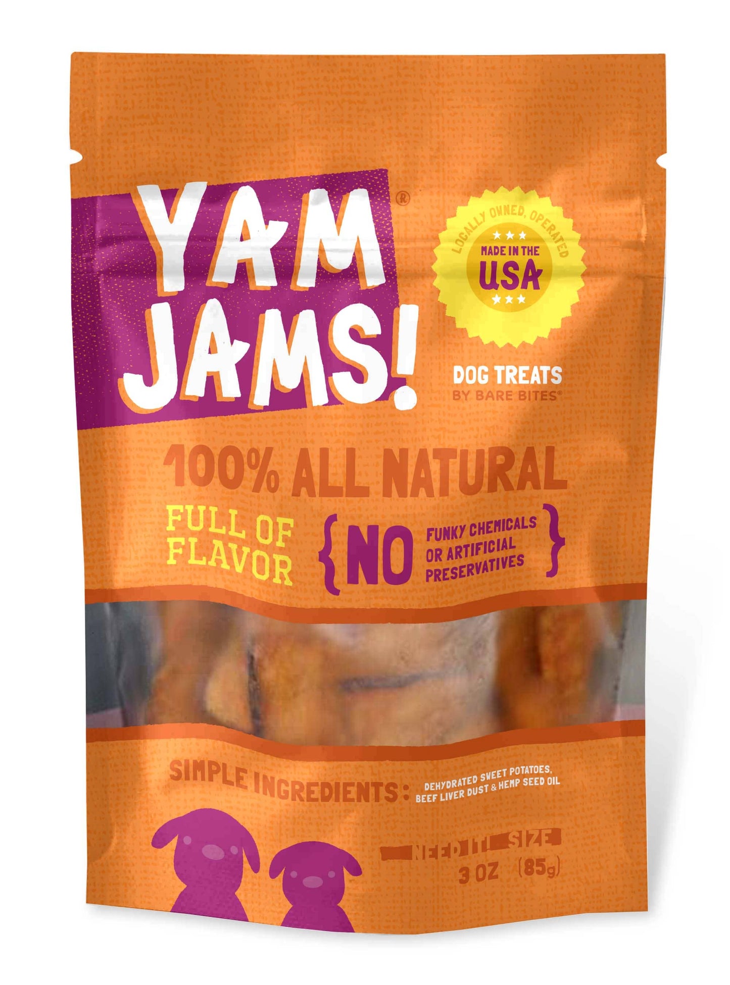 Bare Bites - 3 oz Yam Jams Stand-Up Pouch Bag