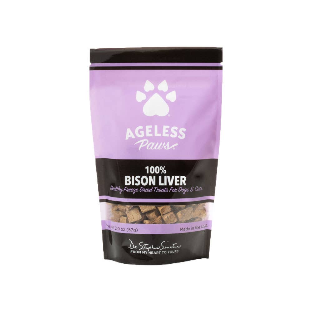 Ageless Paws - Freeze-dried Bison Liver Treats for Cats and Dogs - 2.0oz