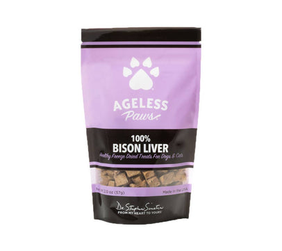 Ageless Paws - Freeze-dried Bison Liver Treats for Cats and Dogs - 2.0oz