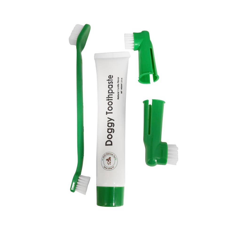 Jojo Modern Pets - 4-Piece Dog Dental Care Kit with All-Natural Toothpaste