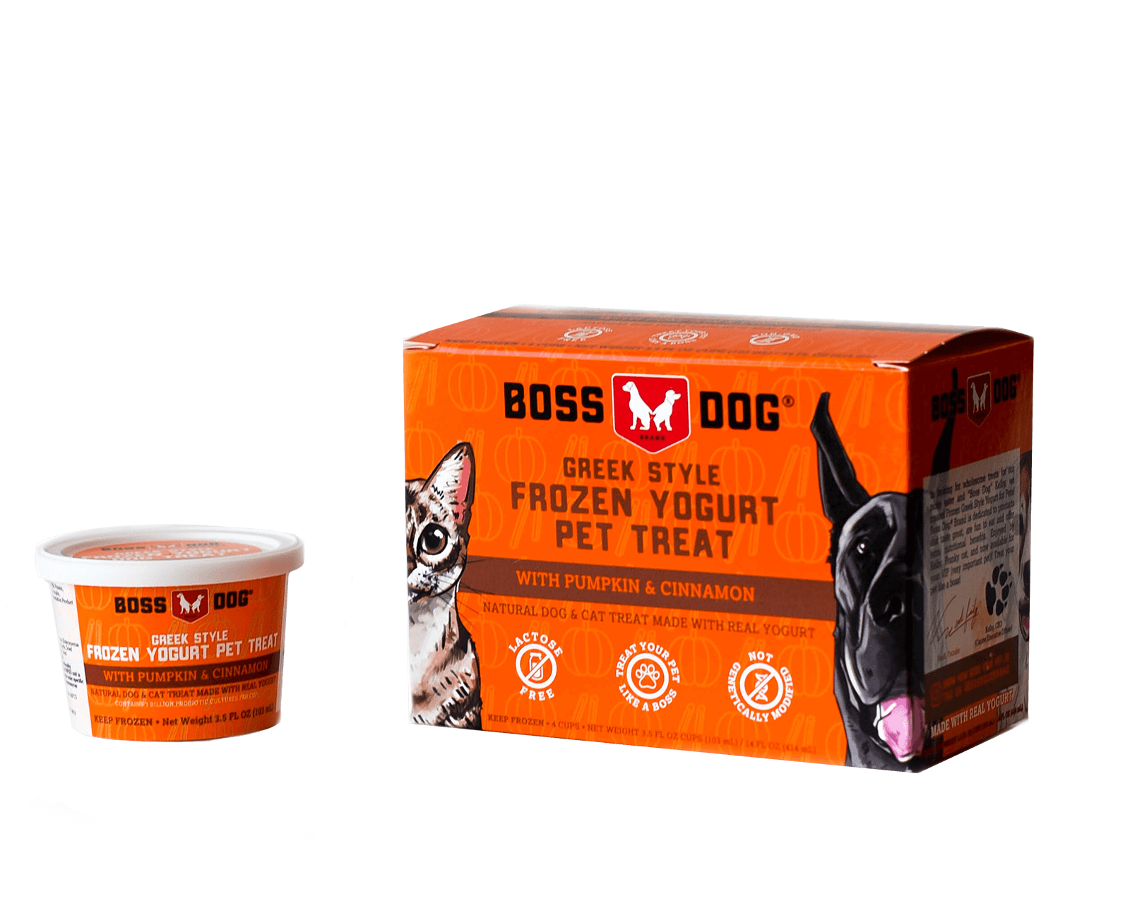Boss Dog Greek Style Frozen Yogurt -  Pumpkin And Cinnamon Pet Treat