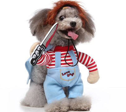 Creepy Kid Halloween Dog Suit