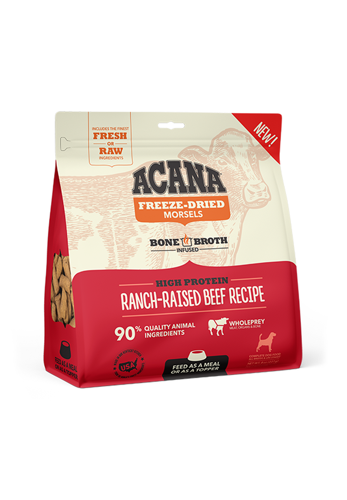 Acana Ranch-Raised Beef Recipe Morsels Freeze-Dried Food