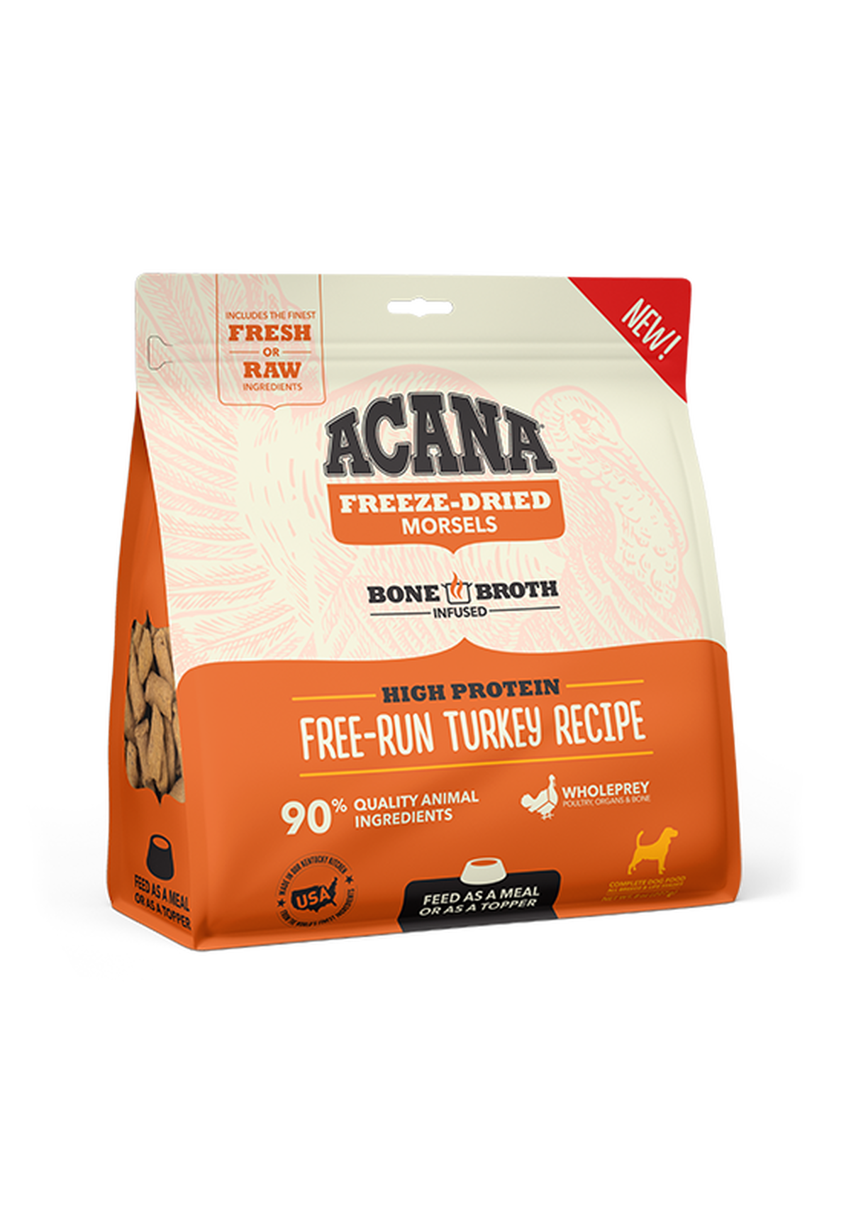 ACANA® Freeze-Dried Food, Free-Run Turkey Recipe, Morsels Freeze-Dried Food