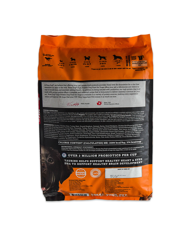 Boss Dog High Protein Kibble For Dogs - Chicken & Ancient Grain