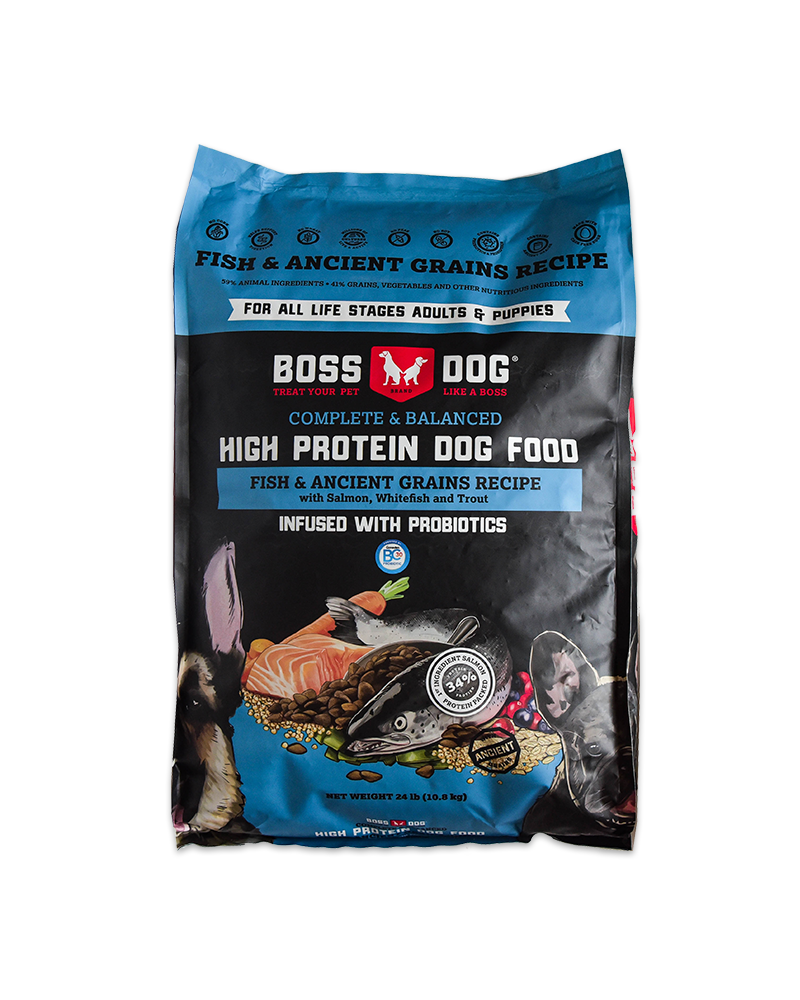 Boss Dog High Protein Kibble For Dogs - Fish &amp; Ancient Grain