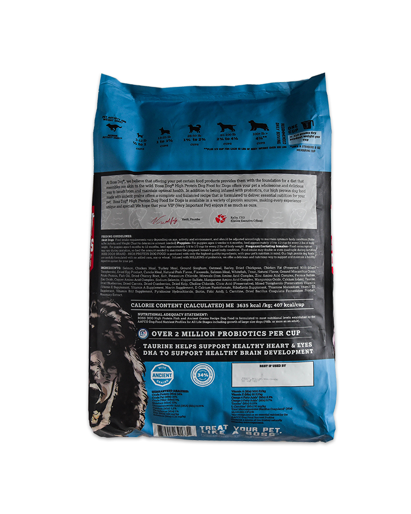 Boss Dog High Protein Kibble For Dogs - Fish &amp; Ancient Grain