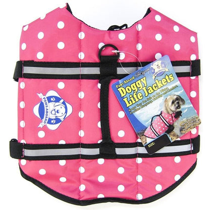 Paws Aboard Pink Polka Dot Dog Life Jacket (Fido Pet)
