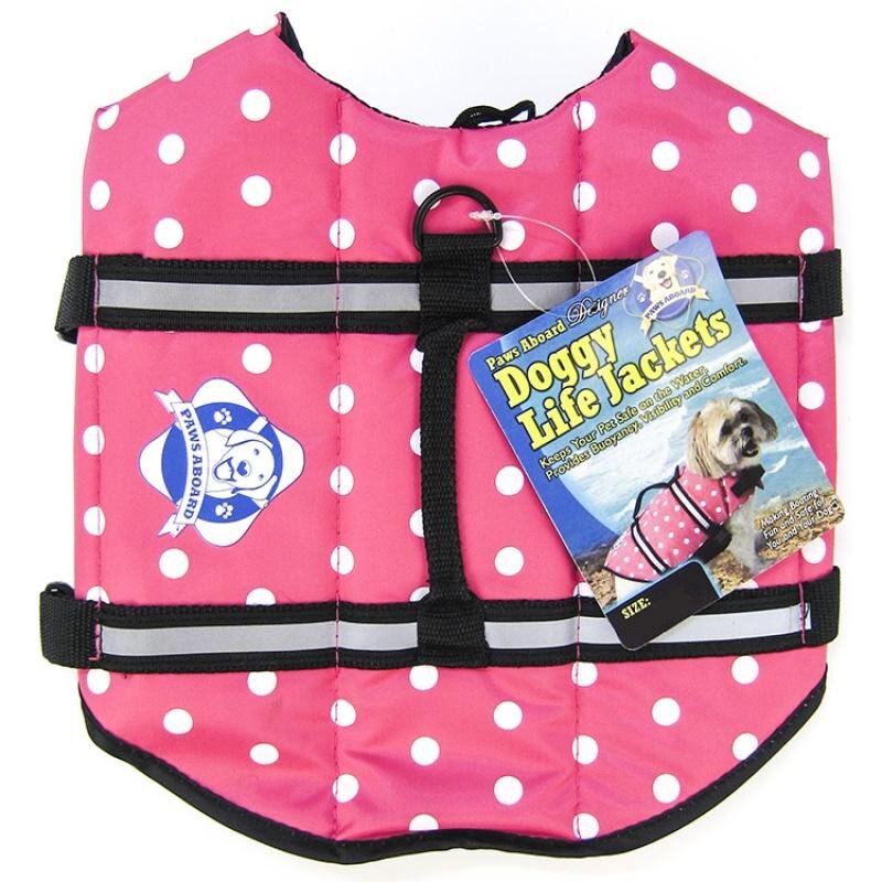 Paws Aboard Pink Polka Dot Dog Life Jacket (Fido Pet)