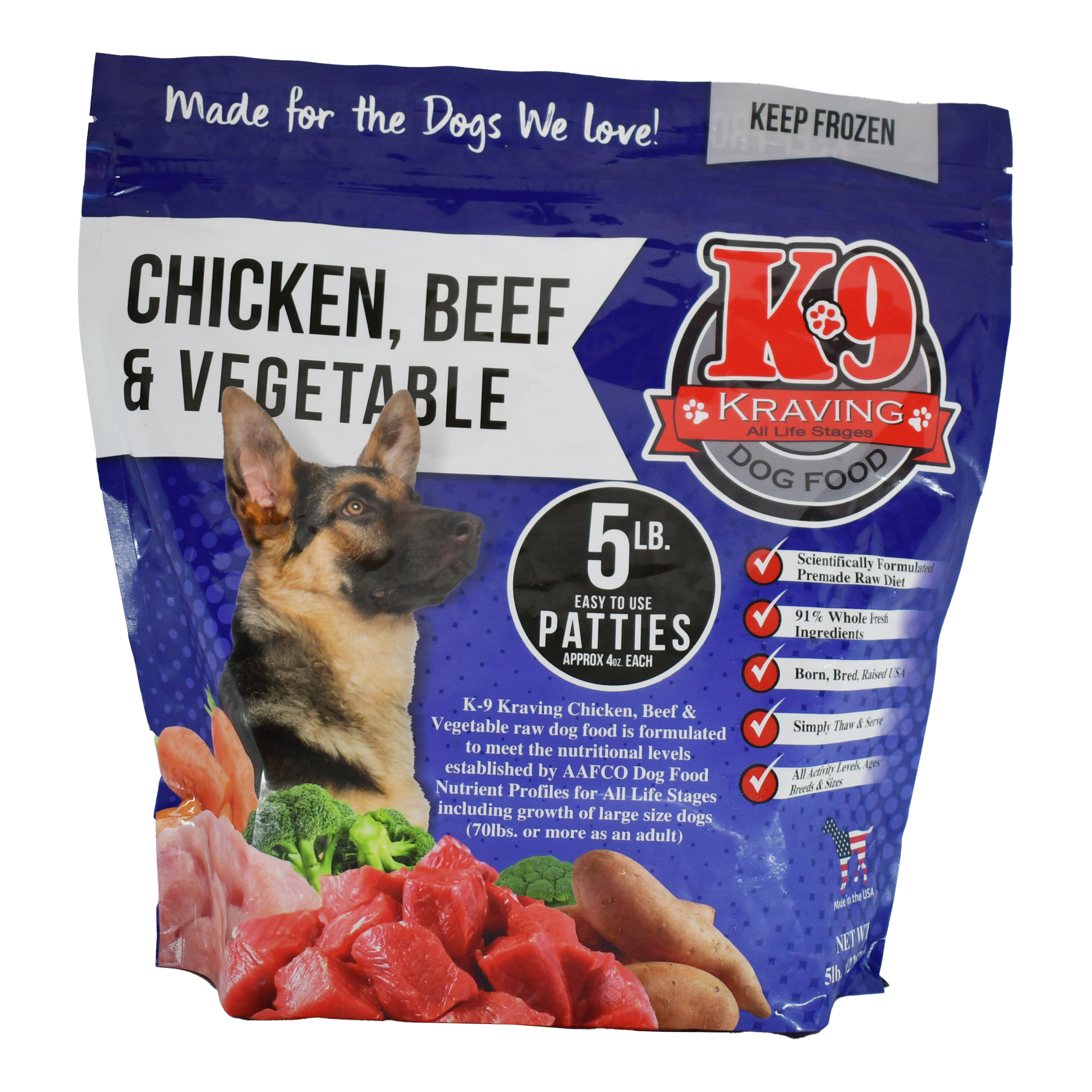 K 9 Kraving Beef Vegetable Omorog Raw Pet Food