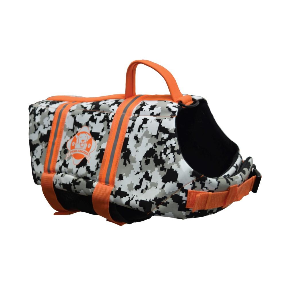 Paws Aboard Camo Black/White Neoprene Pet Life Vest (Fido Pet)
