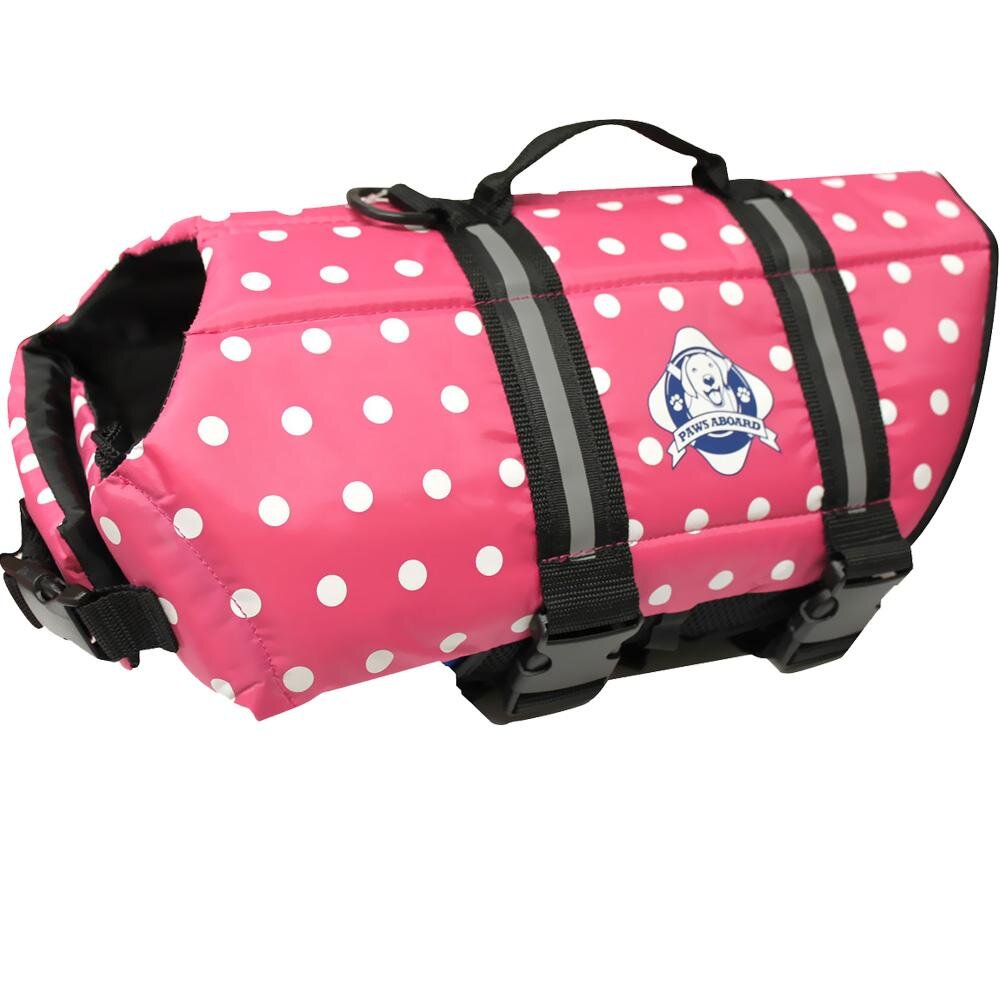 Paws Aboard Pink Polka Dot Dog Life Jacket (Fido Pet)